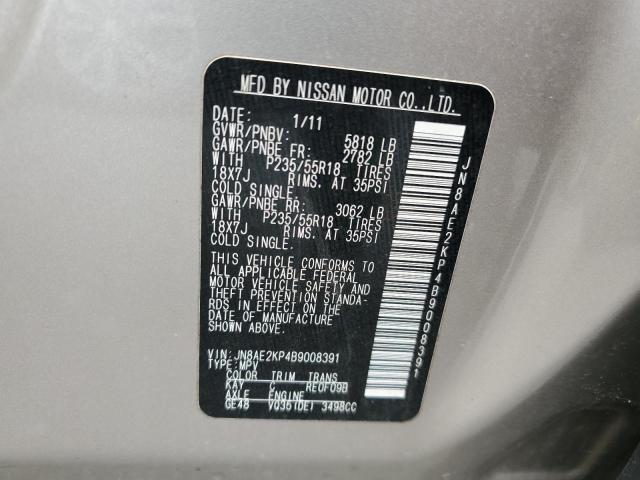 Photo 12 VIN: JN8AE2KP4B9008391 - NISSAN QUEST 