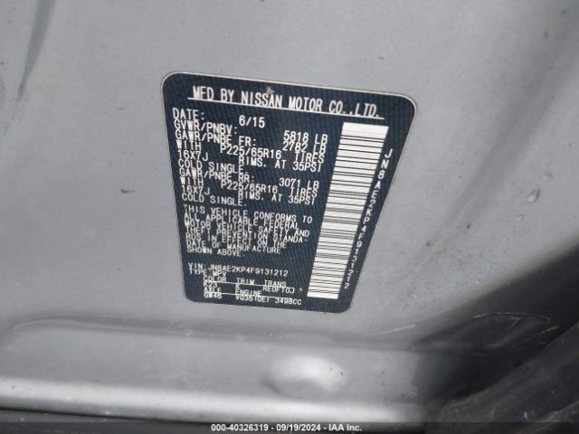 Photo 8 VIN: JN8AE2KP4F9131212 - NISSAN QUEST 