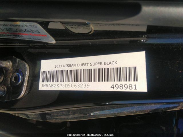 Photo 8 VIN: JN8AE2KP5D9063239 - NISSAN QUEST 