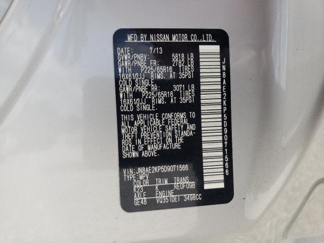 Photo 9 VIN: JN8AE2KP5D9071566 - NISSAN QUEST S 