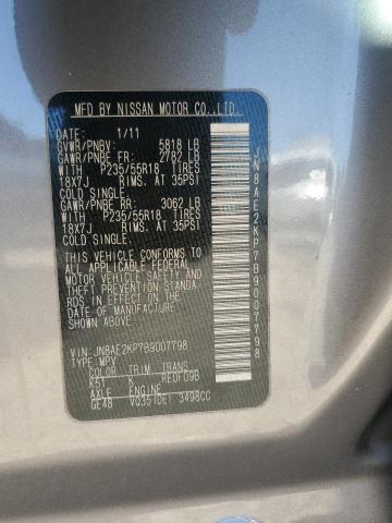 Photo 12 VIN: JN8AE2KP7B9007798 - NISSAN QUEST S 