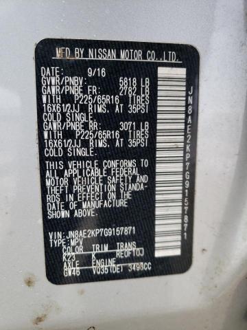 Photo 12 VIN: JN8AE2KP7G9157871 - NISSAN QUEST 