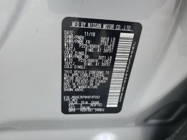 Photo 12 VIN: JN8AE2KP8H9167052 - NISSAN QUEST 