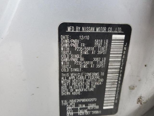 Photo 12 VIN: JN8AE2KP9B9002070 - NISSAN QUEST 