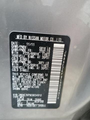 Photo 9 VIN: JN8AE2KP9C9034910 - NISSAN QUEST S 