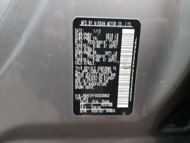 Photo 12 VIN: JN8AE2KP9C9039802 - NISSAN QUEST S 