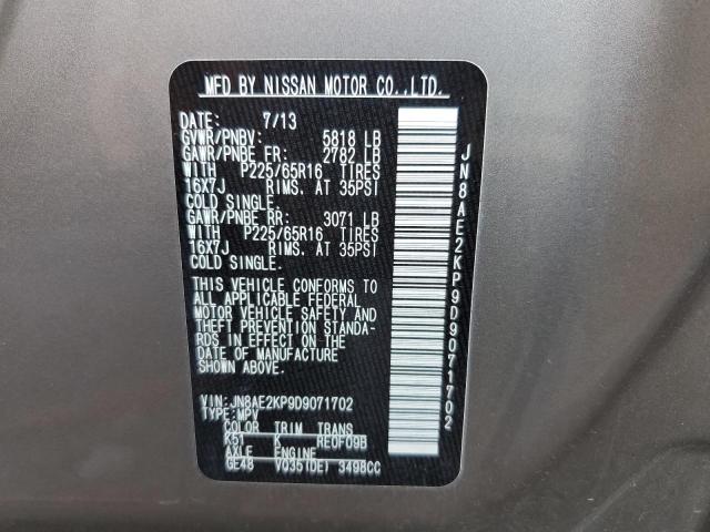 Photo 12 VIN: JN8AE2KP9D9071702 - NISSAN QUEST S 