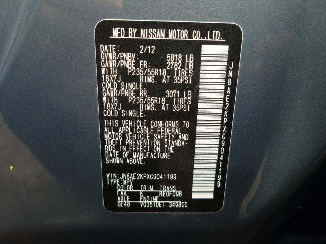 Photo 9 VIN: JN8AE2KPXC9041199 - NISSAN QUEST 