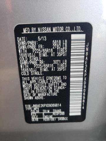 Photo 9 VIN: JN8AE2KPXD9069814 - NISSAN QUEST S 