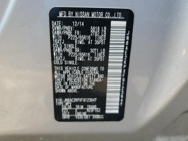 Photo 12 VIN: JN8AE2KPXF9123647 - NISSAN QUEST 