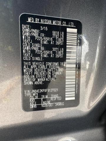 Photo 9 VIN: JN8AE2KPXF9127021 - NISSAN QUEST S 