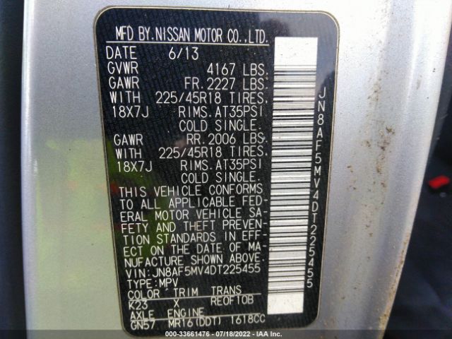 Photo 8 VIN: JN8AF5MV4DT225455 - NISSAN JUKE 