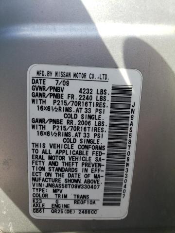 Photo 11 VIN: JN8AS58T09W330407 - NISSAN ROGUE S 