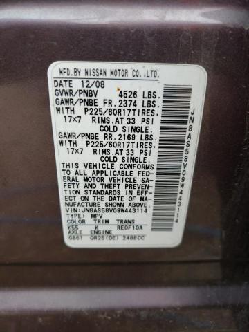 Photo 12 VIN: JN8AS58V09W443114 - NISSAN ROGUE 