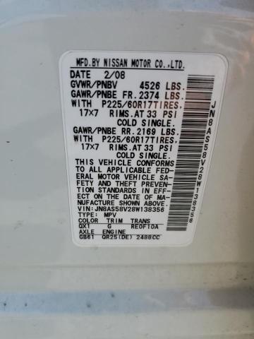 Photo 12 VIN: JN8AS58V28W138356 - NISSAN ROGUE S 