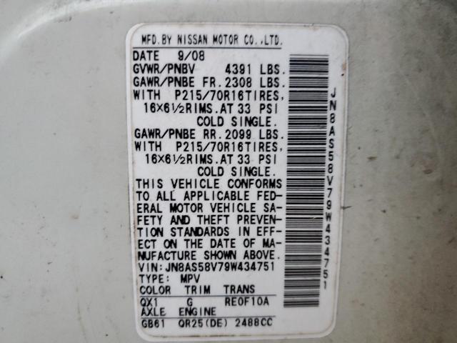 Photo 12 VIN: JN8AS58V79W434751 - NISSAN ROGUE 