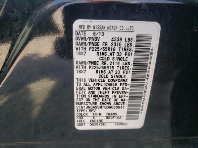 Photo 12 VIN: JN8AS5MT0DW030641 - NISSAN ROGUE S 