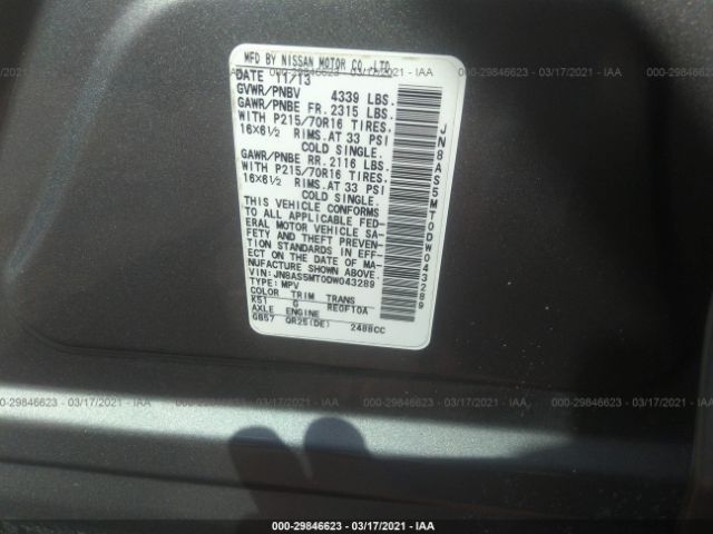 Photo 8 VIN: JN8AS5MT0DW043289 - NISSAN ROGUE 