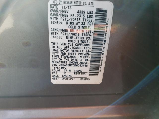 Photo 9 VIN: JN8AS5MT0DW043468 - NISSAN ROGUE S 