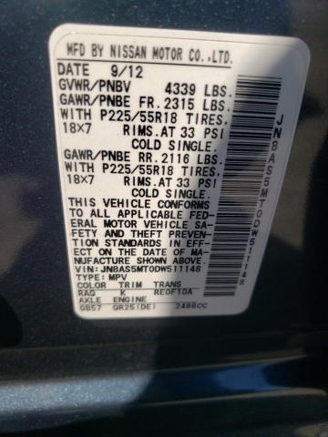 Photo 9 VIN: JN8AS5MT0DW511148 - NISSAN ROGUE S 