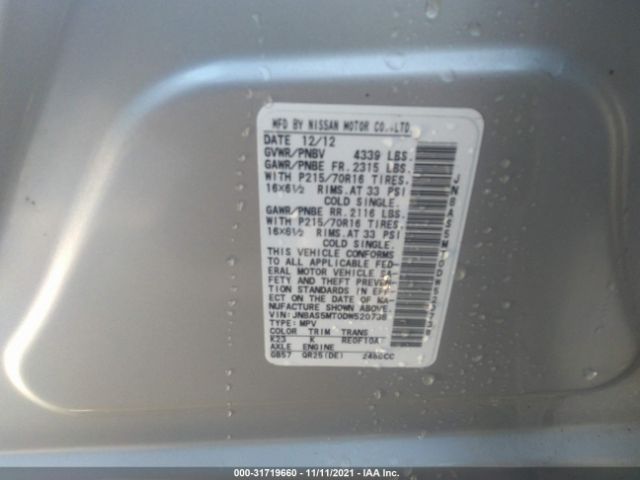 Photo 8 VIN: JN8AS5MT0DW520738 - NISSAN ROGUE 