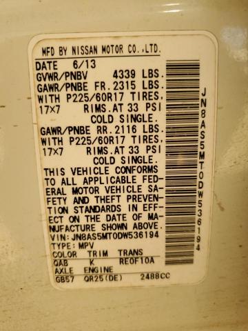 Photo 11 VIN: JN8AS5MT0DW536194 - NISSAN ROGUE S 