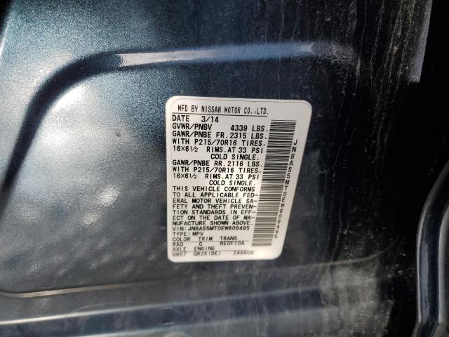 Photo 12 VIN: JN8AS5MT0EW608495 - NISSAN ROGUE SELE 