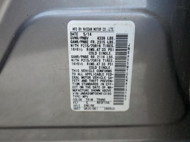 Photo 12 VIN: JN8AS5MT0EW613180 - NISSAN ROGUE SELE 