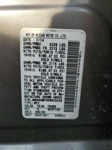 Photo 11 VIN: JN8AS5MT0EW620226 - NISSAN ROGUE 