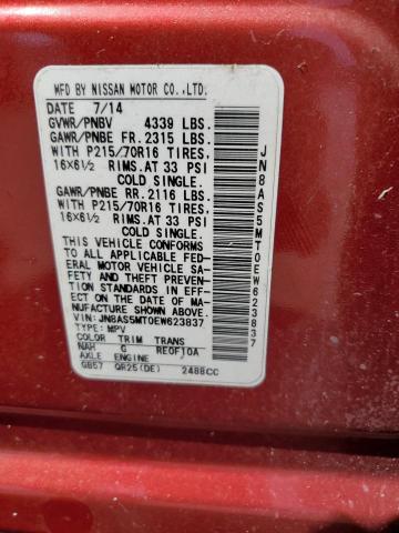 Photo 12 VIN: JN8AS5MT0EW623837 - NISSAN ROGUE SELE 