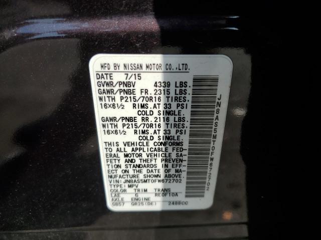 Photo 12 VIN: JN8AS5MT0FW672702 - NISSAN ROGUE SELE 