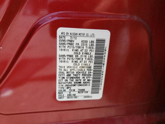 Photo 11 VIN: JN8AS5MT1DW003612 - NISSAN ROGUE S 