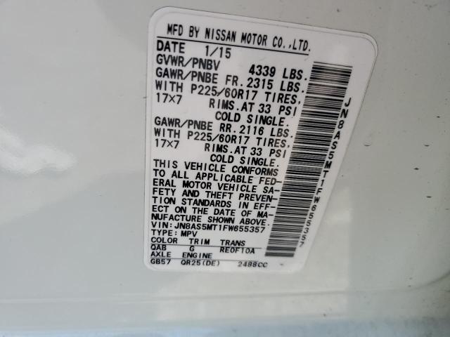 Photo 13 VIN: JN8AS5MT1FW655357 - NISSAN ROGUE SELE 