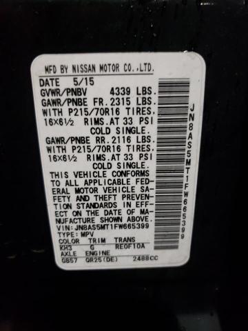 Photo 9 VIN: JN8AS5MT1FW665399 - NISSAN ROGUE SELE 