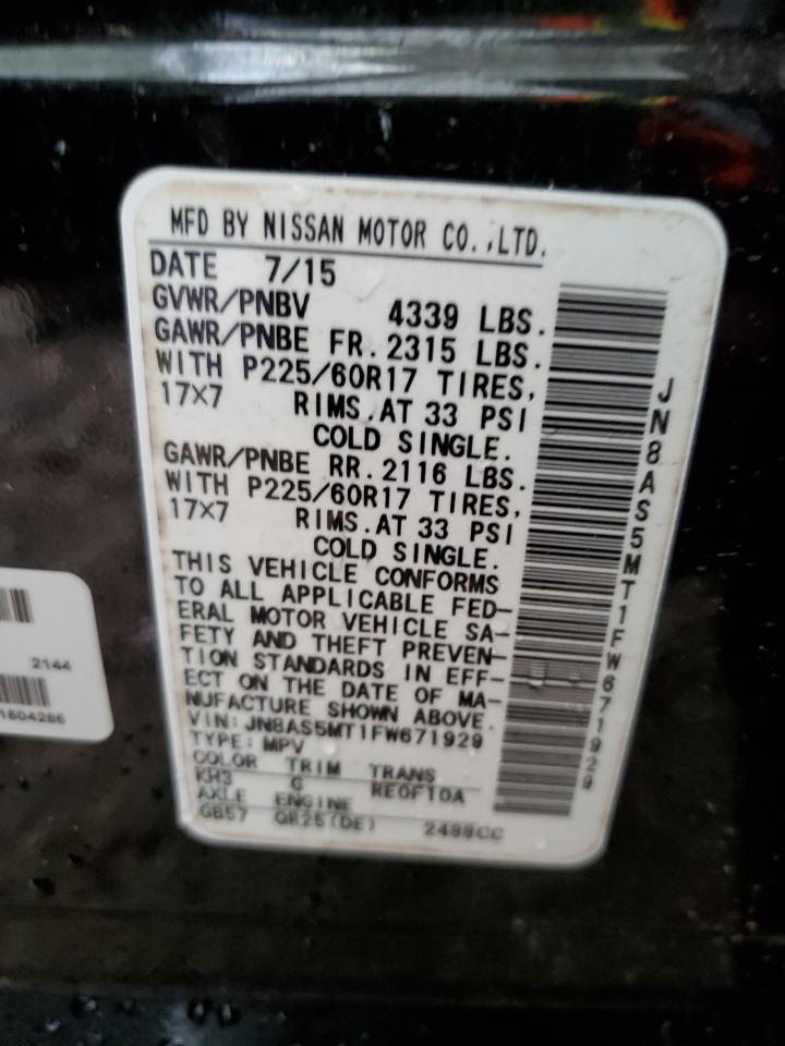 Photo 12 VIN: JN8AS5MT1FW671929 - NISSAN ROGUE 