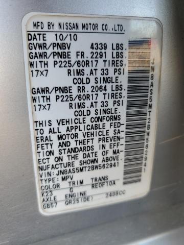 Photo 11 VIN: JN8AS5MT2BW562941 - NISSAN ROGUE S 