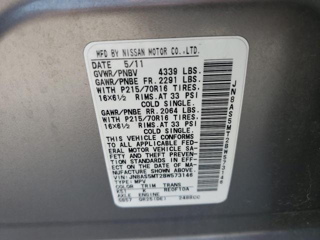 Photo 12 VIN: JN8AS5MT2BW573146 - NISSAN ROGUE 