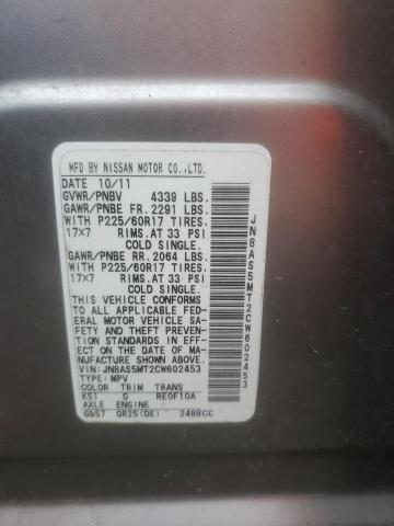 Photo 12 VIN: JN8AS5MT2CW602453 - NISSAN ROGUE S 