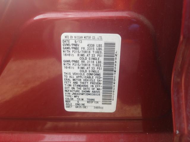 Photo 9 VIN: JN8AS5MT2DW038028 - NISSAN ROGUE S 