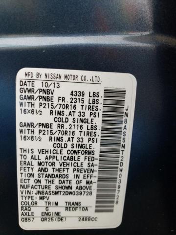 Photo 11 VIN: JN8AS5MT2DW039728 - NISSAN ROGUE 