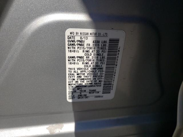 Photo 9 VIN: JN8AS5MT2DW547858 - NISSAN ROGUE S 