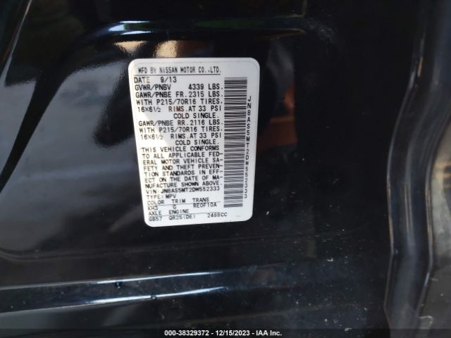 Photo 8 VIN: JN8AS5MT2DW552333 - NISSAN ROGUE 