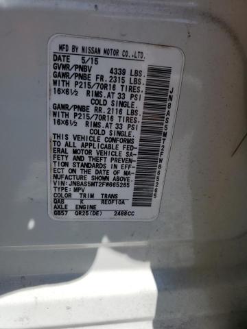 Photo 12 VIN: JN8AS5MT2FW665265 - NISSAN ROGUE SELE 