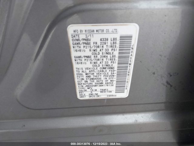 Photo 8 VIN: JN8AS5MT3BW176139 - NISSAN ROGUE 