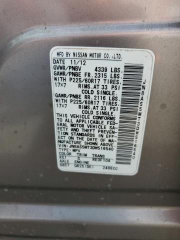 Photo 12 VIN: JN8AS5MT3DW516540 - NISSAN ROGUE S 