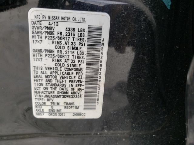 Photo 9 VIN: JN8AS5MT3DW532396 - NISSAN ROGUE S 