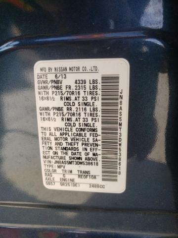 Photo 9 VIN: JN8AS5MT3DW538618 - NISSAN ROGUE S 