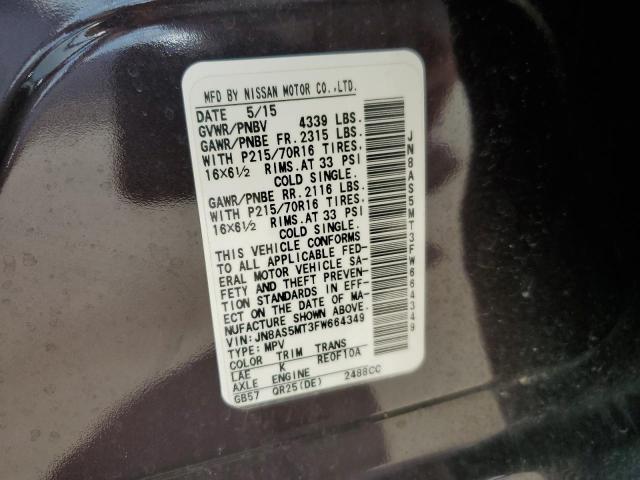 Photo 11 VIN: JN8AS5MT3FW664349 - NISSAN ROGUE SELE 