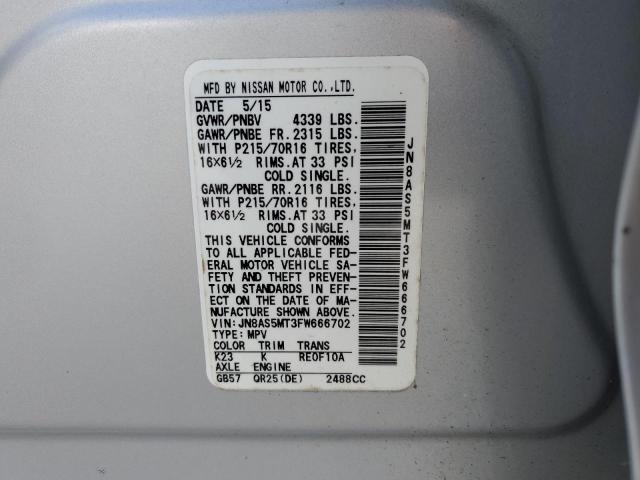 Photo 12 VIN: JN8AS5MT3FW666702 - NISSAN ROGUE SELE 