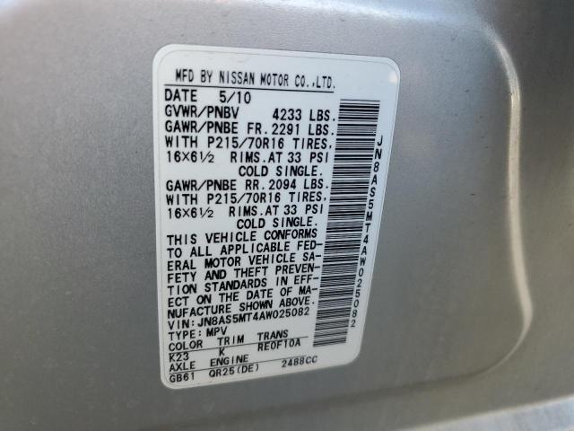 Photo 12 VIN: JN8AS5MT4AW025082 - NISSAN ROGUE S 